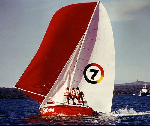 One of Iain Murray's Color 7 Giltinan-winning skiffs © Frank Quealey /Australian 18 Footers League http://www.18footers.com.au